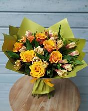Букет цветов из:  Альстромерии и Розы #REPLACE_PRED# Темникове