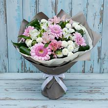 Букет цветов из:  Герберы, Альстромерии и Хризантемы в Темникове