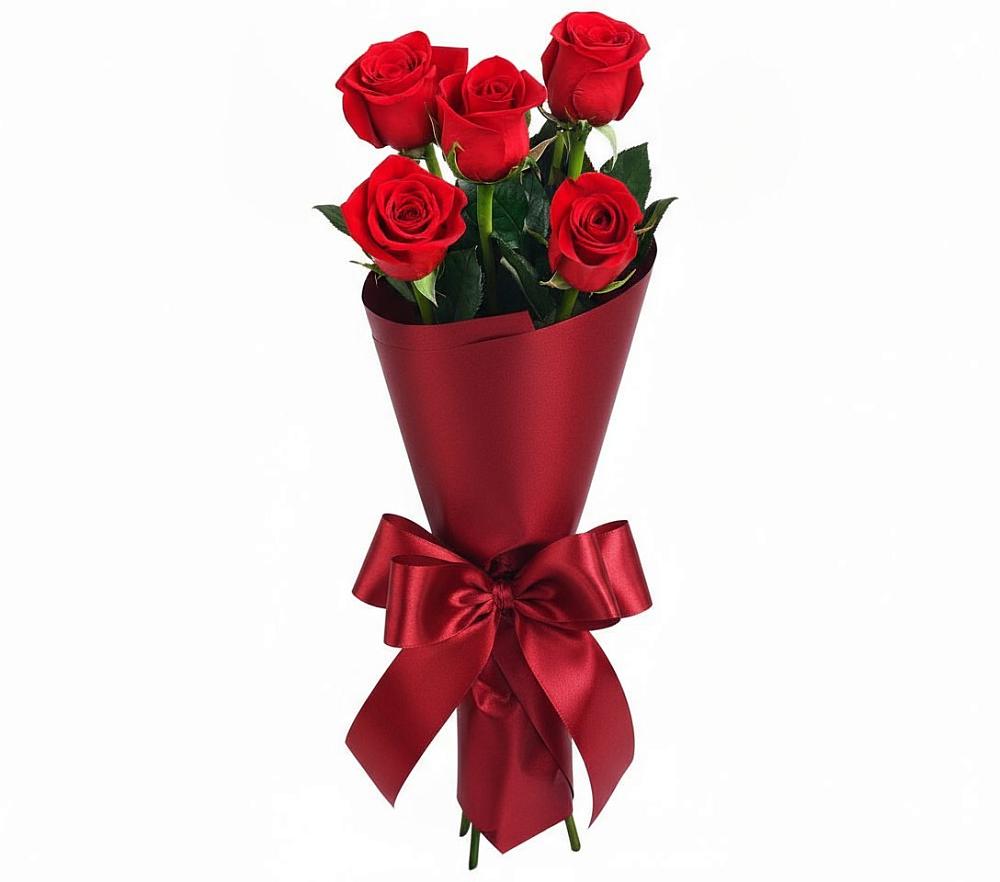 Букет 5 Красных роз Эдлесс Лав в Темникове