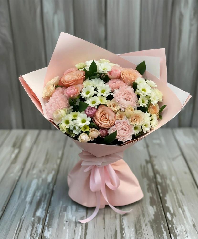 Букет цветов из: Гвоздики, Розы и Хризантемы в Темникове