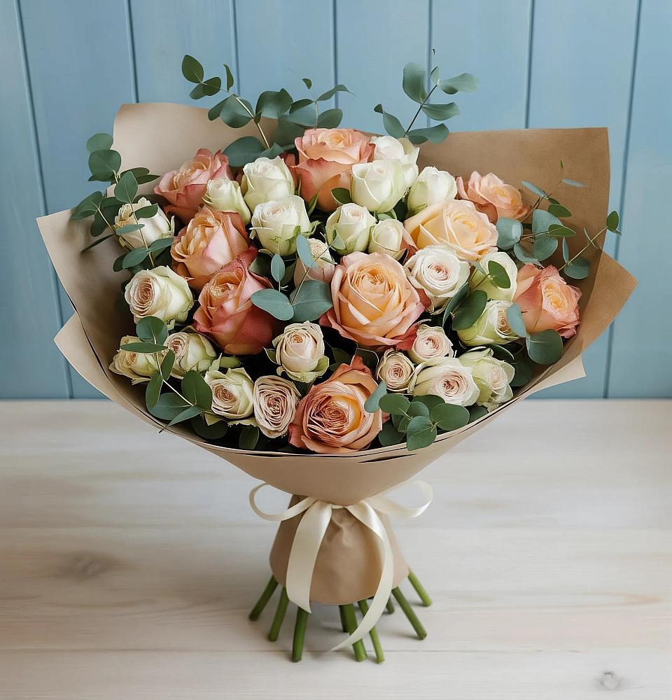 Букет цветов из: Альстромерии и Розы в Темникове