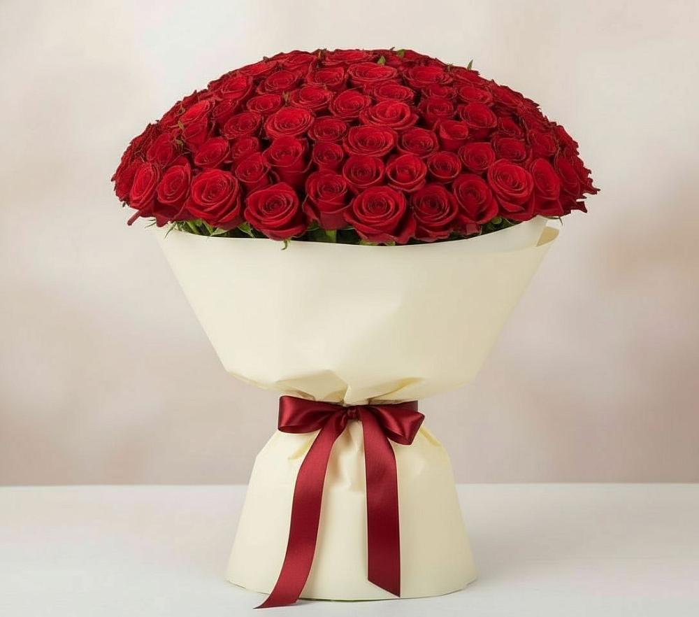 Букет 101 Красная роза Милано в Темникове