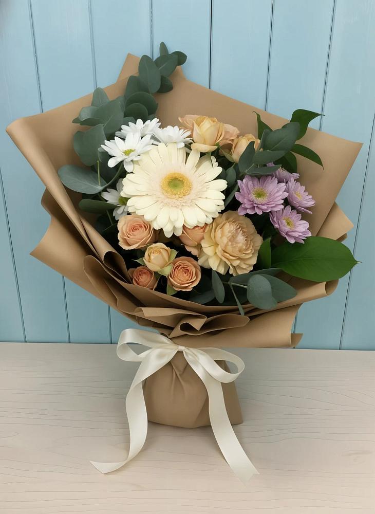 Букет цветов из: Герберы и Хризантемы в Темникове