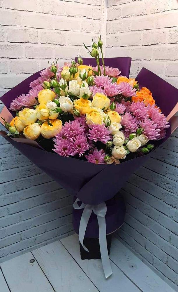 Букет цветов из: Хризантемы и Розы в Темникове