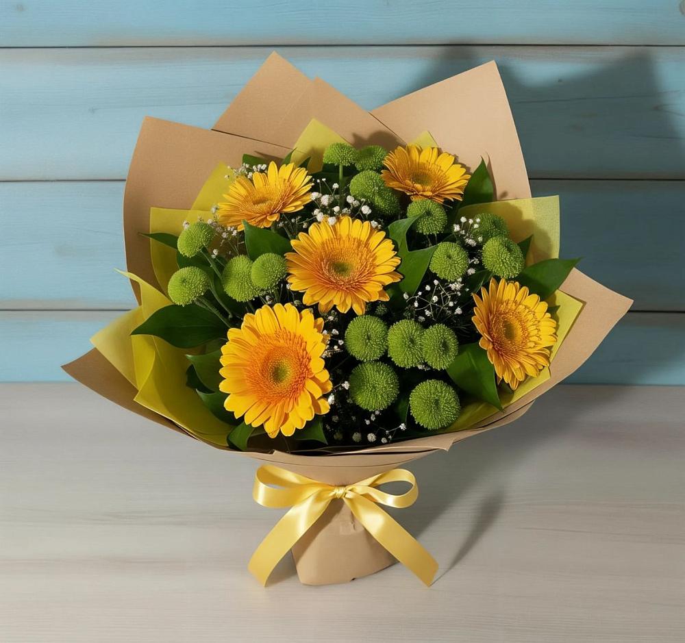 Букет цветов из: Герберы и Хризантемы в Темникове