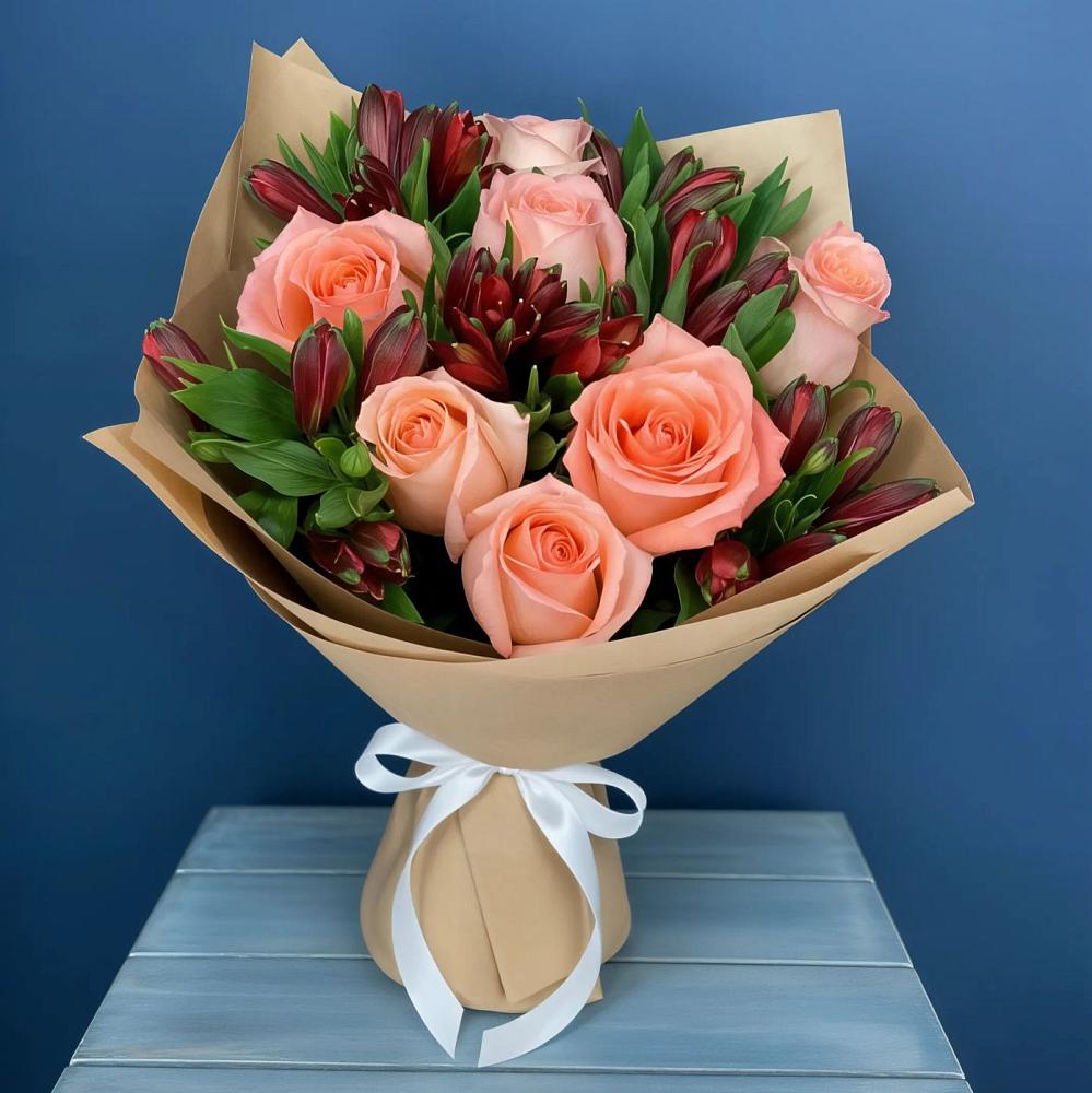 Букет цветов из: Розы и Альстромерии в Темникове