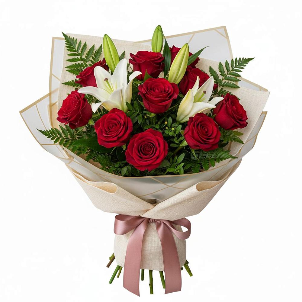 Букет цветов из: Лилии и Розы в Темникове