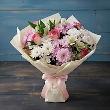 Букет цветов из:  Хризантемы, Альстромерии и Розы в Темникове