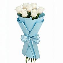 Букет 7 белых роз Проуд в Темникове