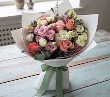 Букет цветов из:  Розы, Лизиантусы и Гвоздики #REPLACE_PRED# Темникове