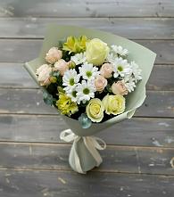 Букет цветов из:  Альстромерии, Розы и Хризантемы в Темникове