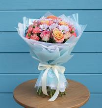 Букет цветов из:  Хризантемы и Розы в Темникове
