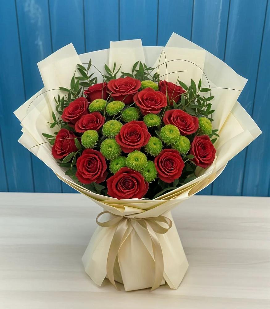 Букет цветов из: Розы и Хризантемы в Темникове