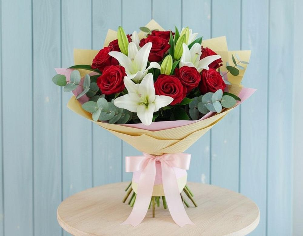 Букет цветов из: Лилии и Розы в Темникове